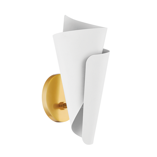 Mitzi DAVINA Wall Sconce in AGED BRASS/TEXTURED WHITE