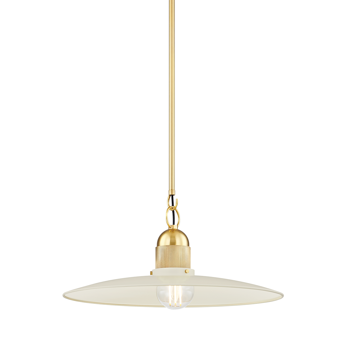 Mitzi LEANNA Pendant in AGED BRASS/SOFT CREAM