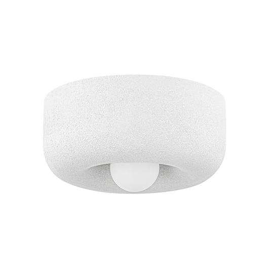 Mitzi DORIS Flush Mount in AGED BRASS/TEXTURED WHITE