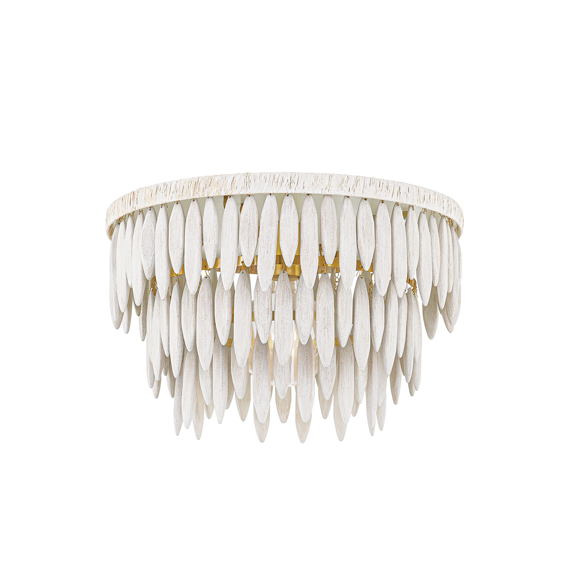Mitzi TIFFANY Semi Flush in AGED BRASS/TEXTURED CREAM