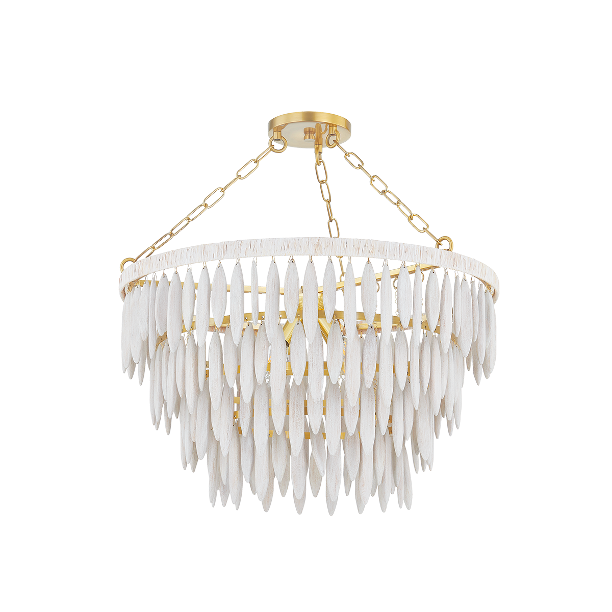 Mitzi TIFFANY Chandelier in AGED BRASS/TEXTURED CREAM