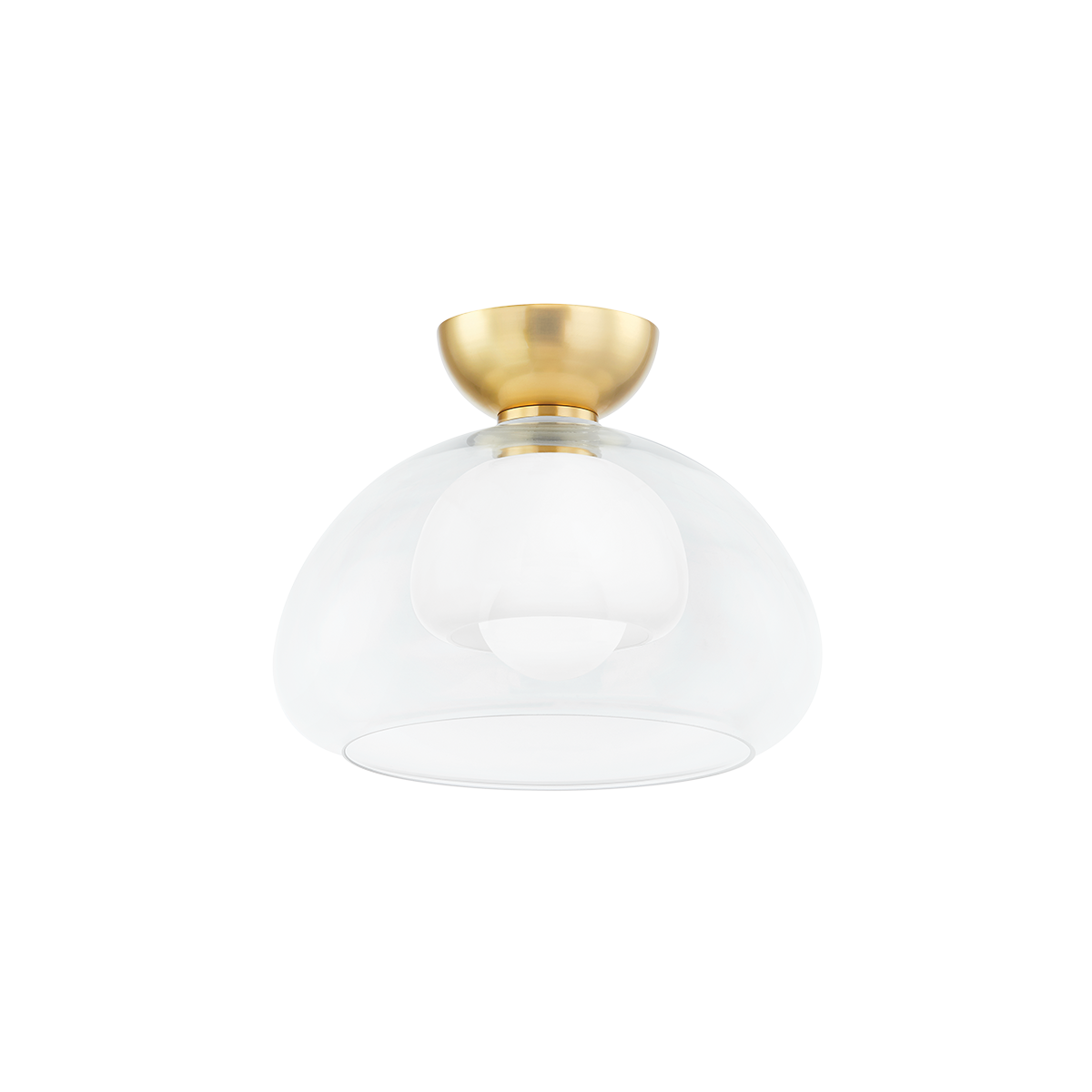 Mitzi CORTNEY Semi Flush in Aged Brass