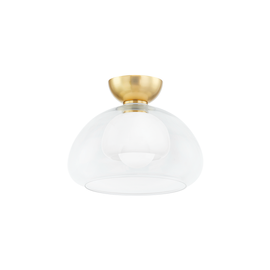 Mitzi CORTNEY Semi Flush in Aged Brass