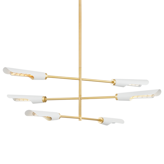 Mitzi HARPERROSE Chandelier in AGED BRASS/SOFT WHITE