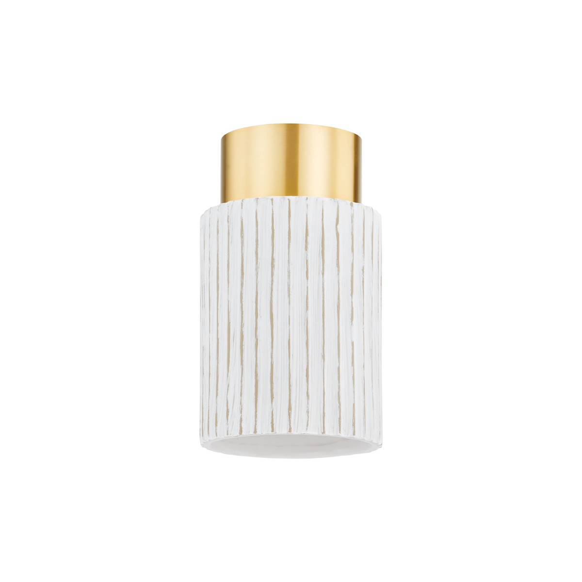 Mitzi CORISSA Flush Mount in Aged Brass/ Ceramic Whitewash Bisque