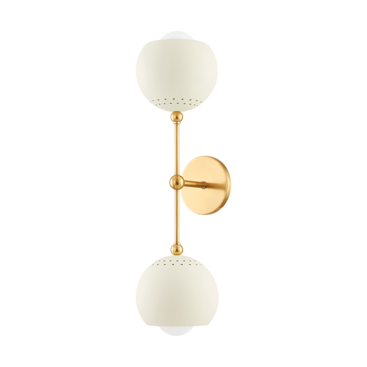 Mitzi SAYLOR Wall Sconce in AGED BRASS/SOFT CREAM
