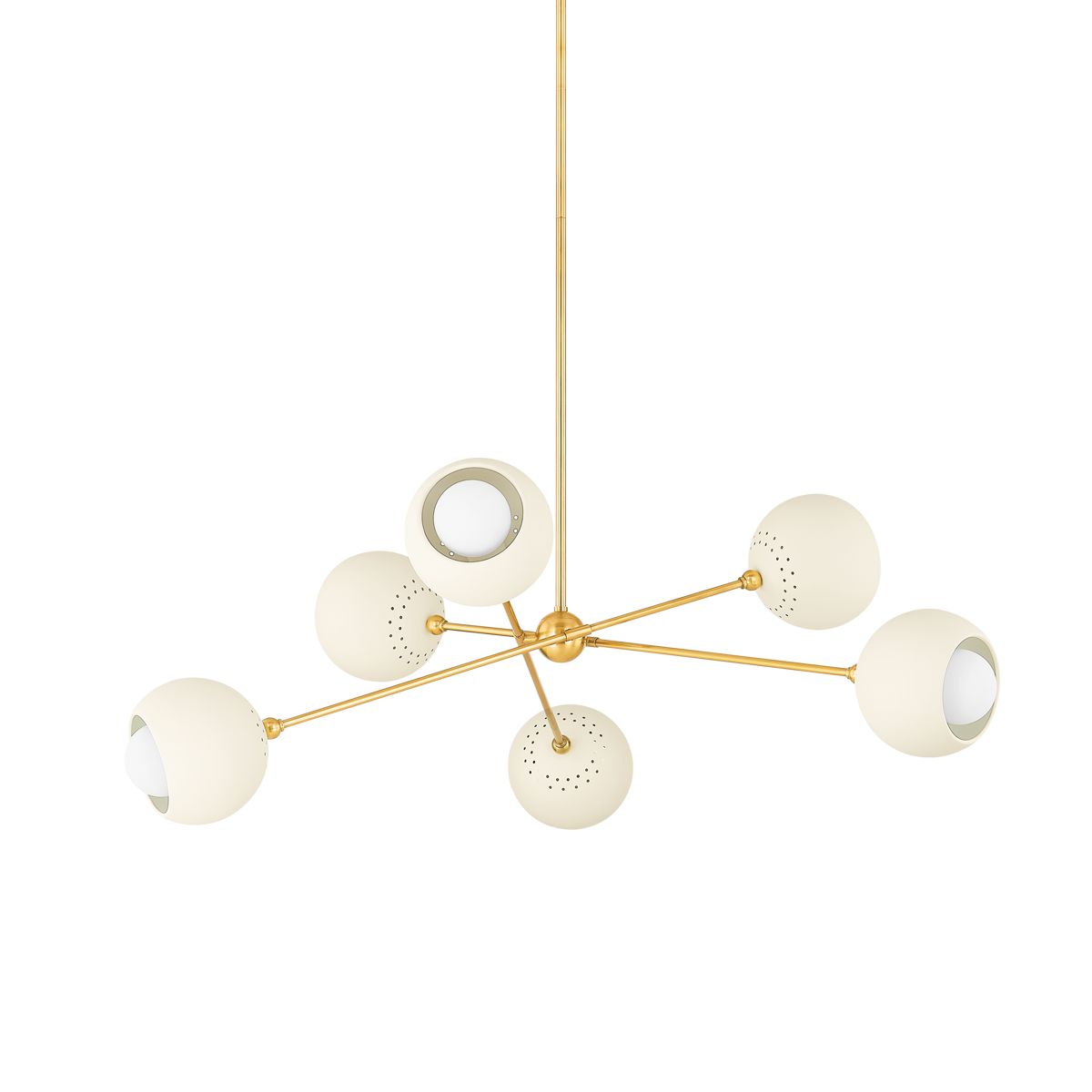 Mitzi SAYLOR Chandelier in AGED BRASS/SOFT CREAM