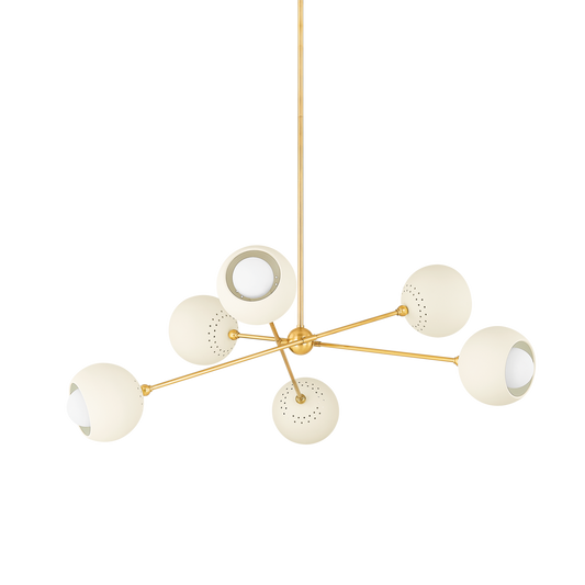 Mitzi SAYLOR Chandelier in AGED BRASS/SOFT CREAM