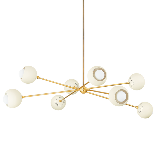 Mitzi SAYLOR Chandelier in AGED BRASS/SOFT CREAM