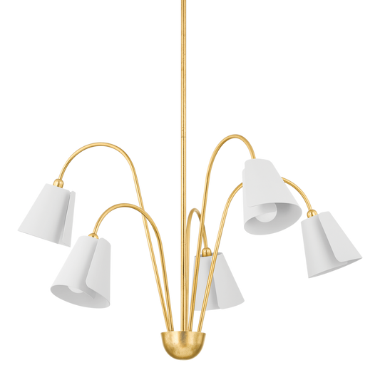 Mitzi LILA Chandelier in GOLD LEAF/TEXTURED ON WHITE COMBO