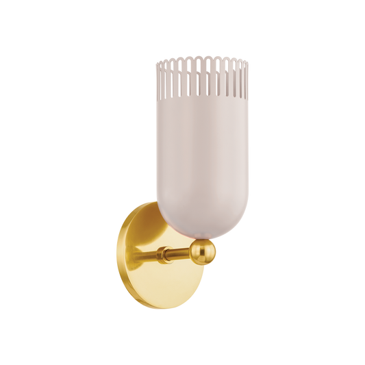 Mitzi Liba WALL SCONCE in Aged Brass/Soft Peignoir