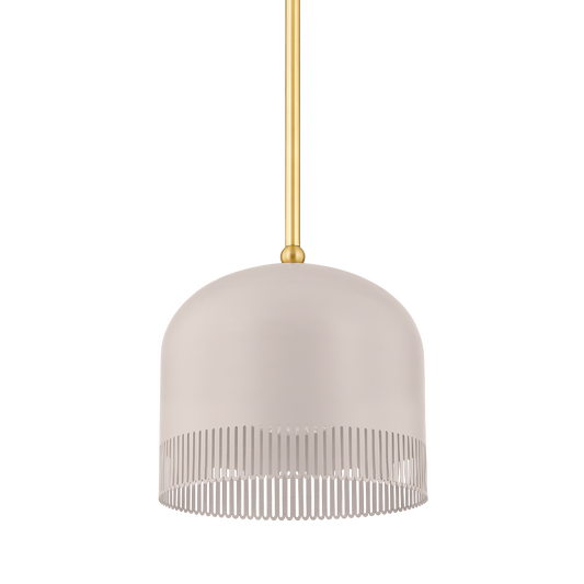 Mitzi Liba PENDANT in Aged Brass/Soft Peignoir