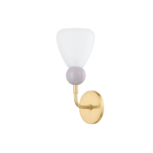 Mitzi DOREEN WALL SCONCE in AGED BRASS/SOFT PEIGNOIR