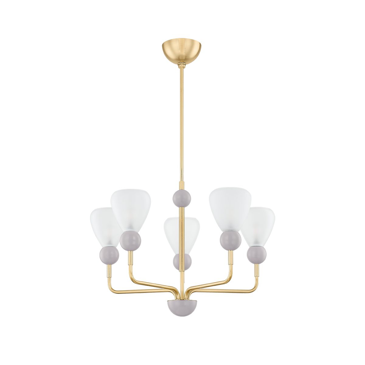 Mitzi DOREEN CHANDELIER in AGED BRASS/SOFT PEIGNOIR