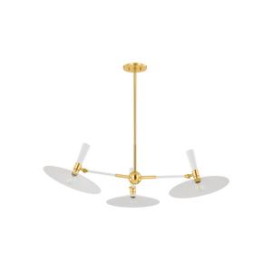 Mitzi MILENA CHANDELIER in AGED BRASS/SOFT CREAM