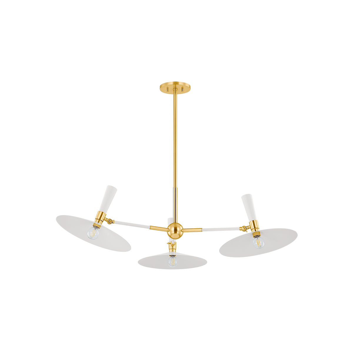 Mitzi MILENA CHANDELIER in AGED BRASS/SOFT CREAM