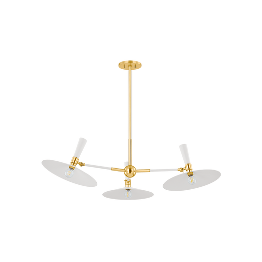 Mitzi MILENA CHANDELIER in AGED BRASS/SOFT CREAM