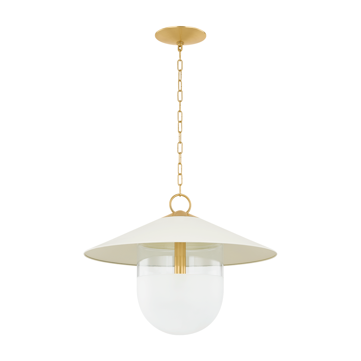 Mitzi RESSI PENDANT in AGED BRASS/SOFT CREAM