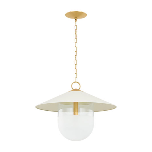 Mitzi RESSI PENDANT in AGED BRASS/SOFT CREAM