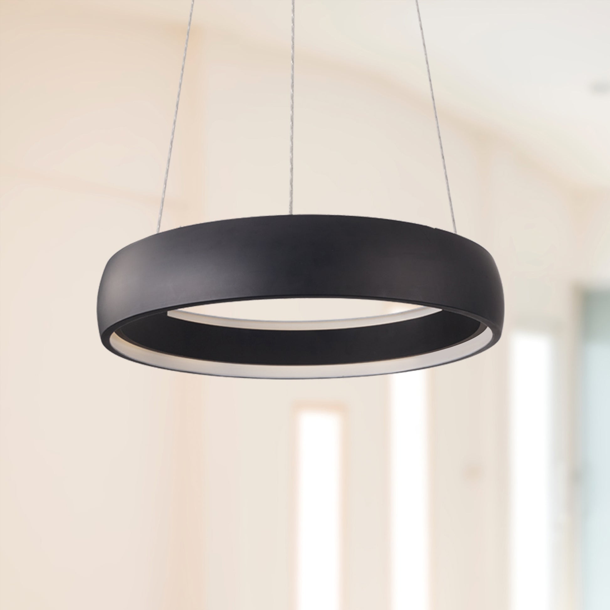 Halo 23-in Black LED Pendant