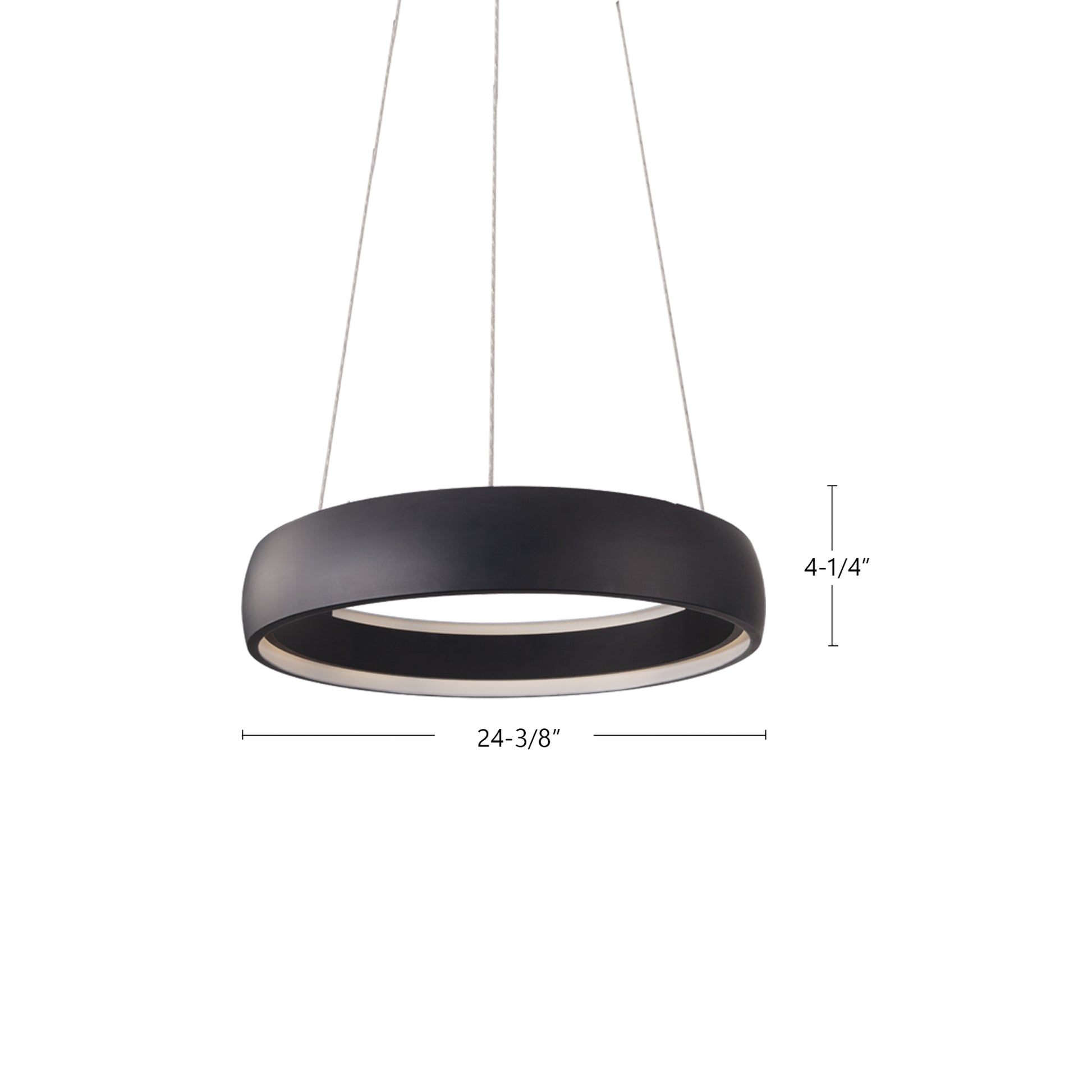 Halo 23-in Black LED Pendant