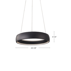Halo 23-in Black LED Pendant