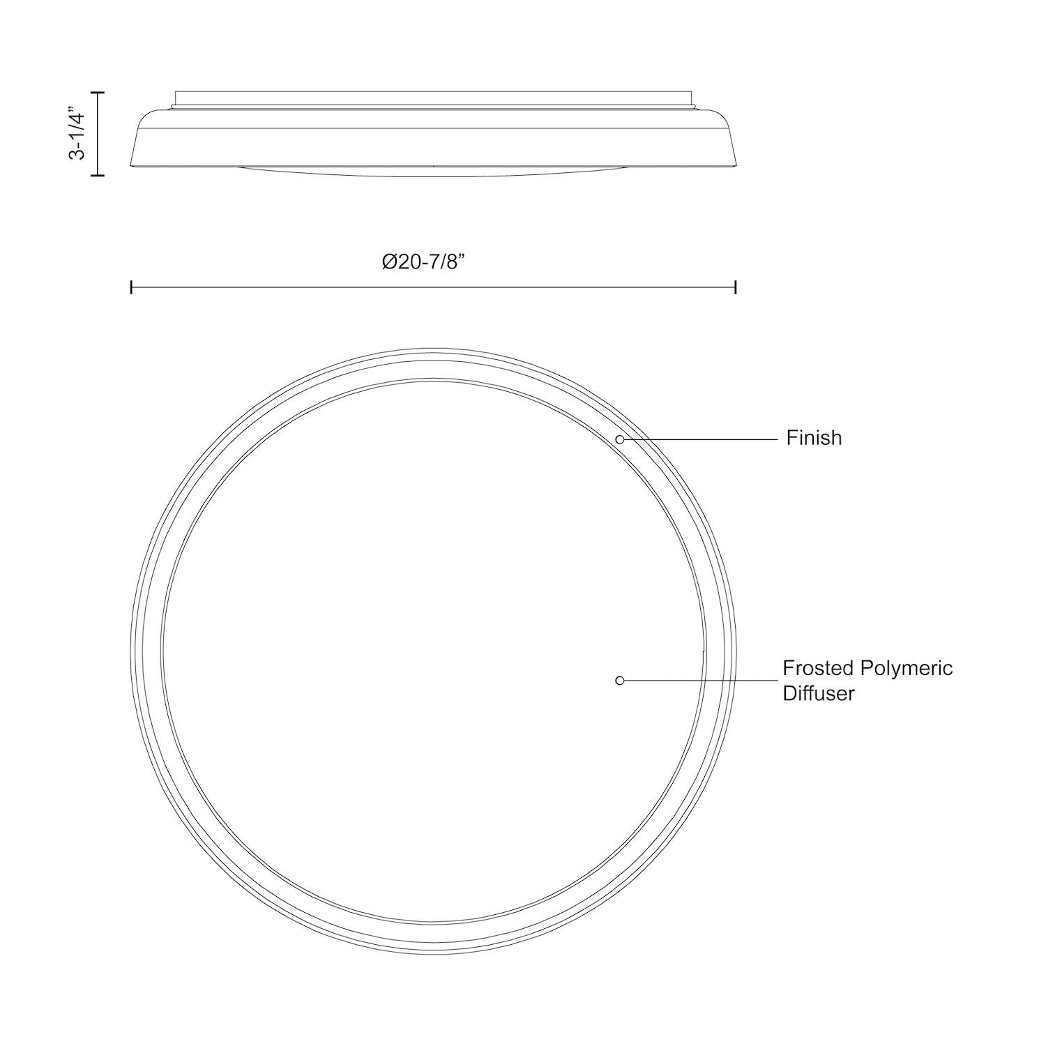 Hampton 21-in Flush Mount