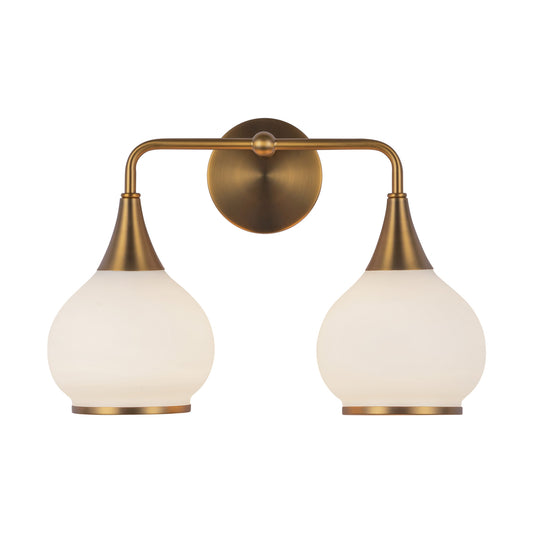 Hazel 17-in Matte Black/Opal Matte Glass 2 Lights Vanity