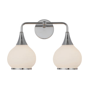 Hazel 17-in Matte Black/Opal Matte Glass 2 Lights Vanity