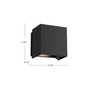 Helsinki 6-in Black LED Exterior Wall Sconce