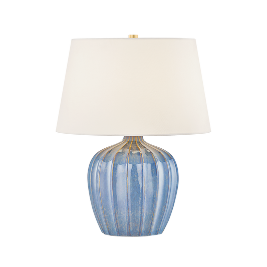 Mitzi Myla Table Lamp in AGED BRASS/CERAMIC SPRING LAKE