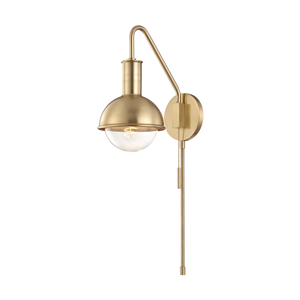 Mitzi Riley Plug-In Sconce in Aged Brass