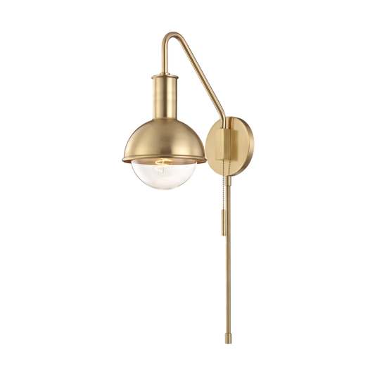 Mitzi Riley Plug-In Sconce in Aged Brass