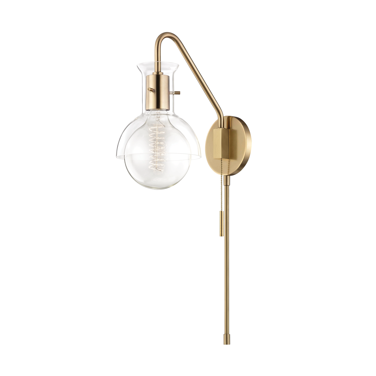 Mitzi Riley Plug-in Sconce in Aged Brass
