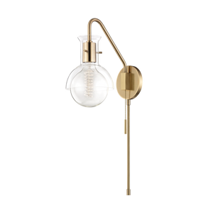 Mitzi Riley Plug-in Sconce in Aged Brass