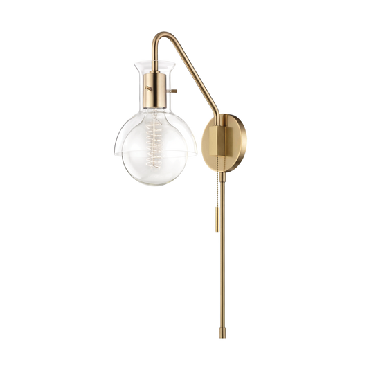 Mitzi Riley Plug-in Sconce in Aged Brass
