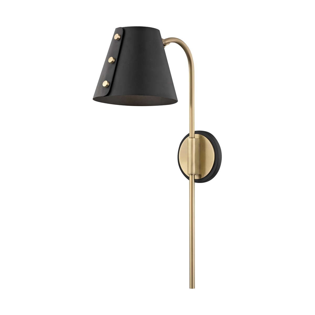 Mitzi Meta Plug-in Sconce in Aged Brass/black
