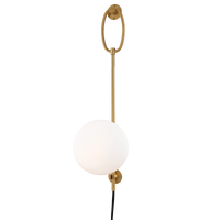 Mitzi Gina Plug-in Sconce in Aged Brass