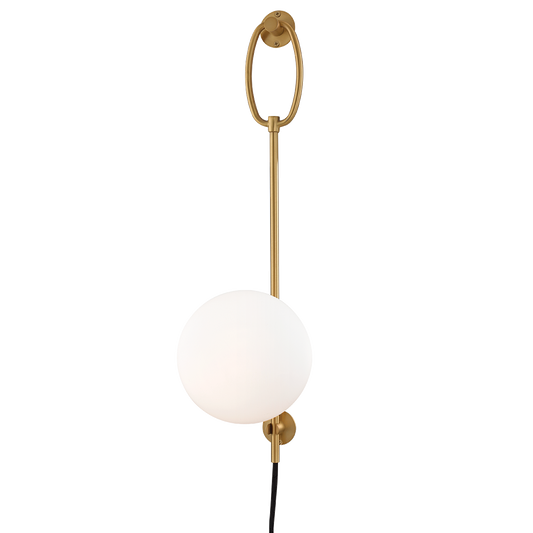 Mitzi Gina Plug-in Sconce in Aged Brass