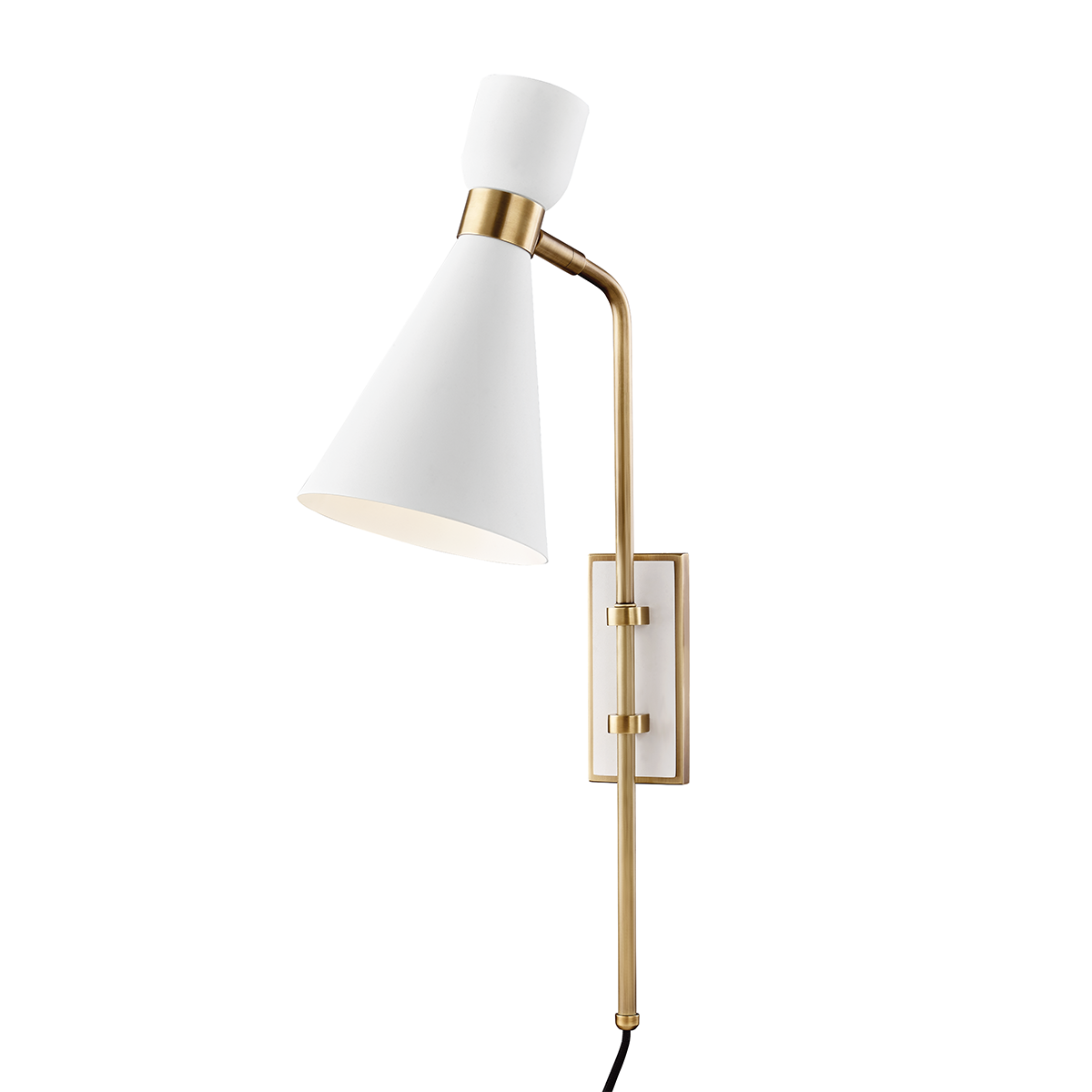 Mitzi Willa Plug-in Sconce in Aged Brass/soft Off White
