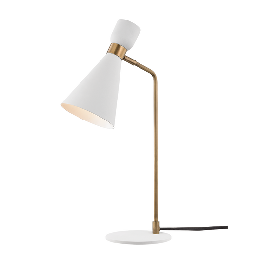 Mitzi Willa Table Lamp in Aged Brass/soft Off White