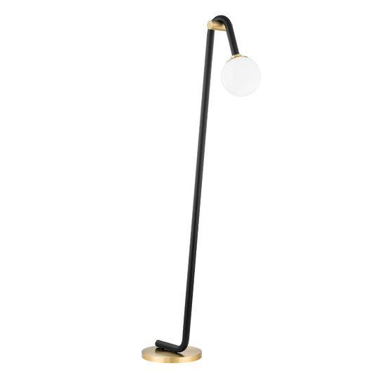 Mitzi Whit Floor Lamp in Aged Brass/black