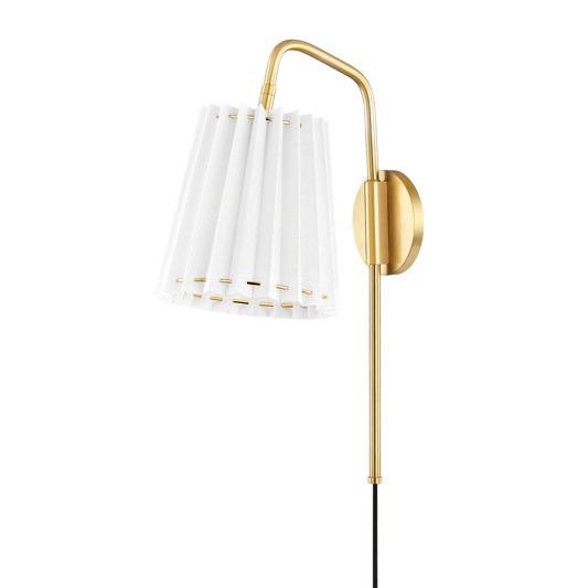 Mitzi Demi Plug-in Sconce in Aged Brass