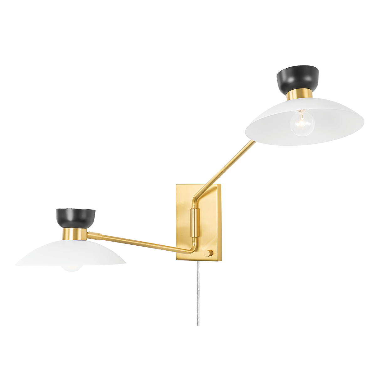 Mitzi Whitley Plug-in Sconce in Aged Brass