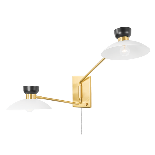 Mitzi Whitley Plug-in Sconce in Aged Brass