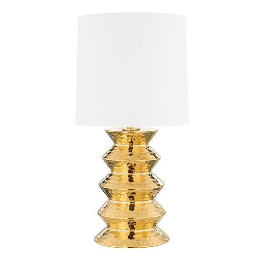 Mitzi Zoe Table Lamp in AGED BRASS CERAMIC GOLD