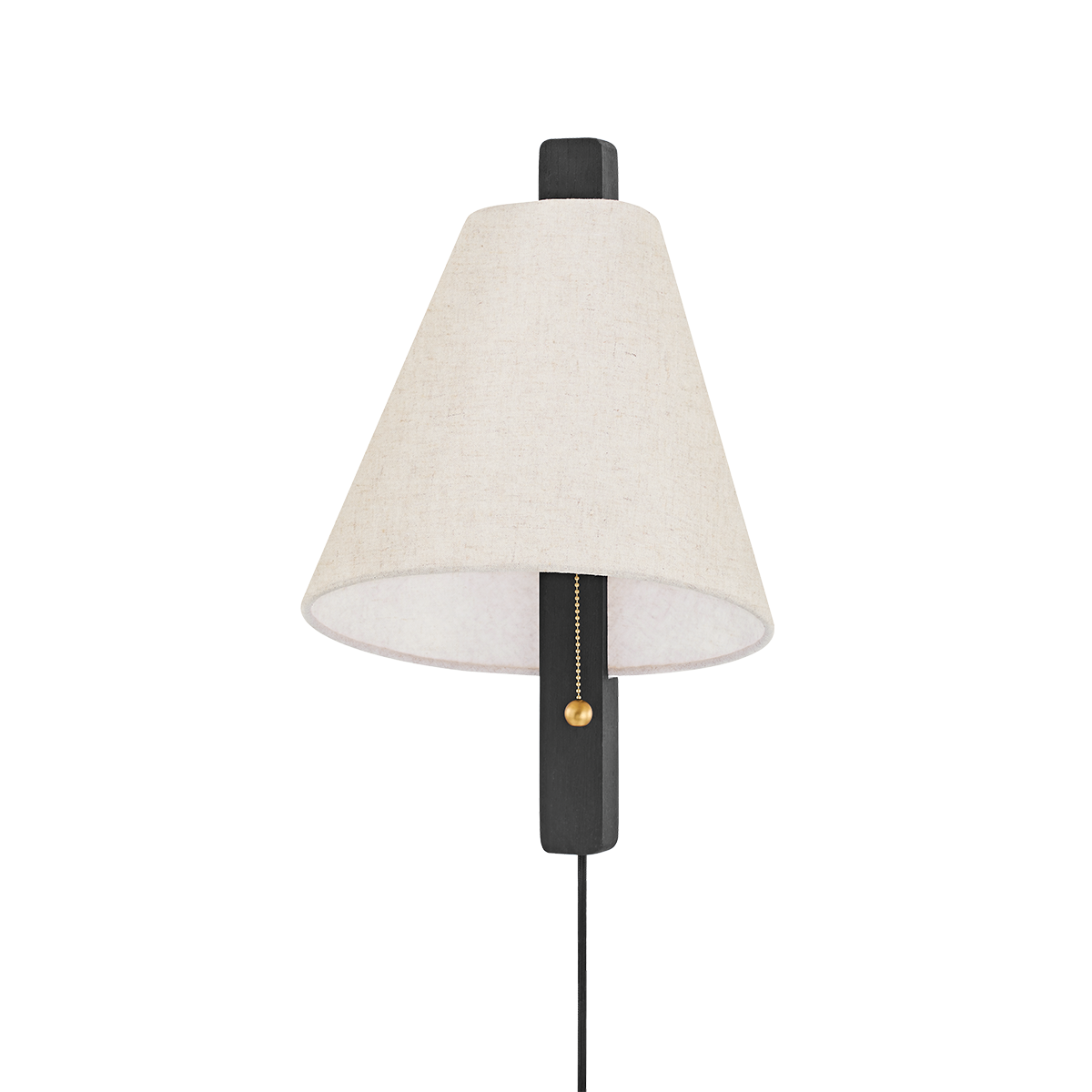 Mitzi Ellen Plug-in Sconce in AGED BRASS/WOOD CHARRED ASH