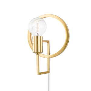 Mitzi Tory Plug-in Sconce in Aged Brass