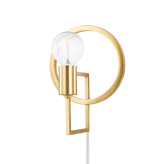 Mitzi Tory Plug-in Sconce in Aged Brass
