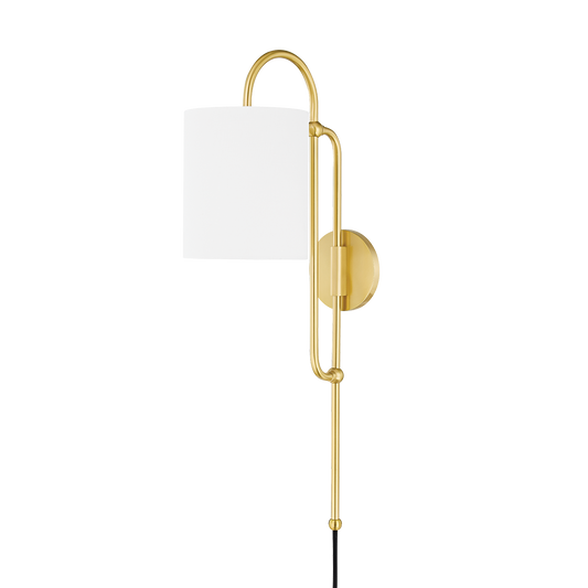 Mitzi Caroline Plug-in Sconce in Aged Brass